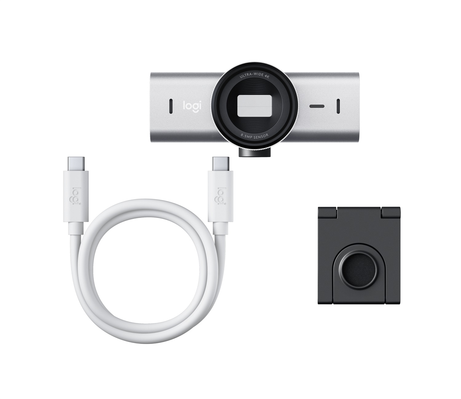 Logitech MX Brio Webcam 4K Ultra HD 3840 x 2160 Pixel, USB 3.2 Gen 1, Grigio, con Microfoni e Copertura