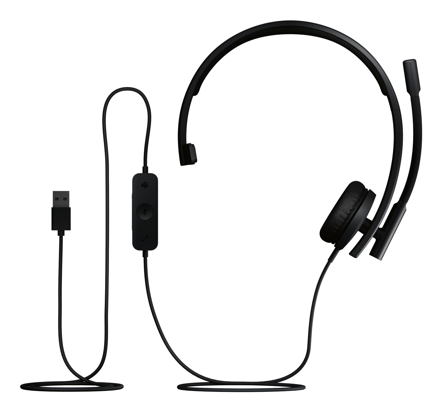 Logitech H570e - Cuffia con Microfono Cablate USB-A, Audio Mono, Cancellazione Rumore, Controlli sul Cavo, Certificata Microsoft Teams, Nera