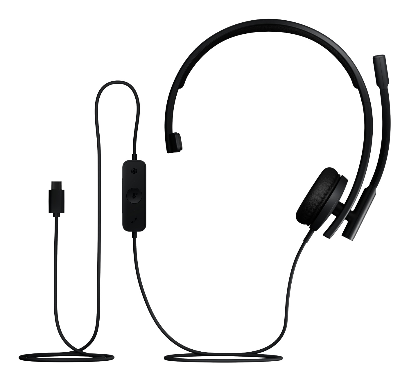 Logitech H570e - Cuffia con Microfono Cablate USB-C, Audio Mono, Cancellazione Rumore, Controlli sul Cavo, Certificata Microsoft Teams, Nera