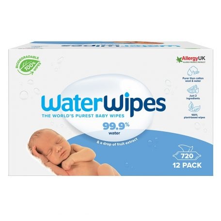 WaterWipes Original Salviette Umidificate per Bambini - 720 pz, 99,9% Acqua, Prive di Plastica, Ideali per Pelle Sensibile