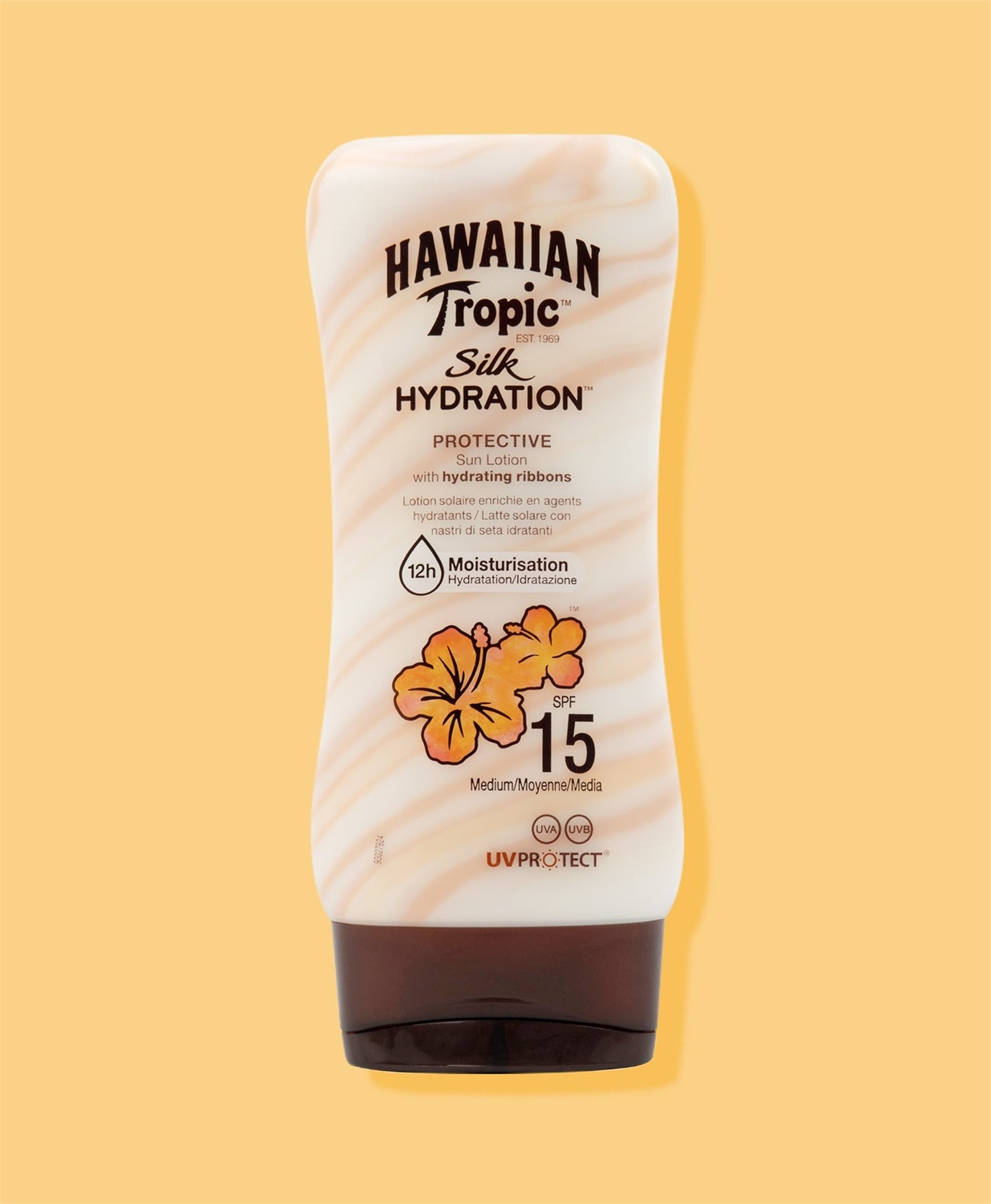 Hawaiian Tropic Silk Hydration Protective Sun Lotion SPF 15 - Lozione Solare Idratante 180 ml con Protezione UVA/UVB e Resistente all'Acqua
