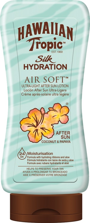 Hawaiian Tropic Silk Hydration Crema Doposole Idratante con Aloe e Burro di Karitè, 180 ml - Lozione Leggera e Non Grassa