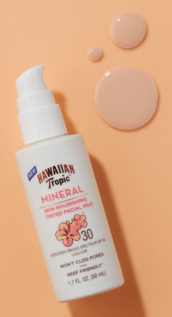 Hawaiian Tropic Mineral Sun Milk Lotion SPF30 - Lozione solare 100 ml con 100% filtri minerali, Protezione UVA/UVB, Adatta alle pelli sensibili, Leggera e resistente all'acqua