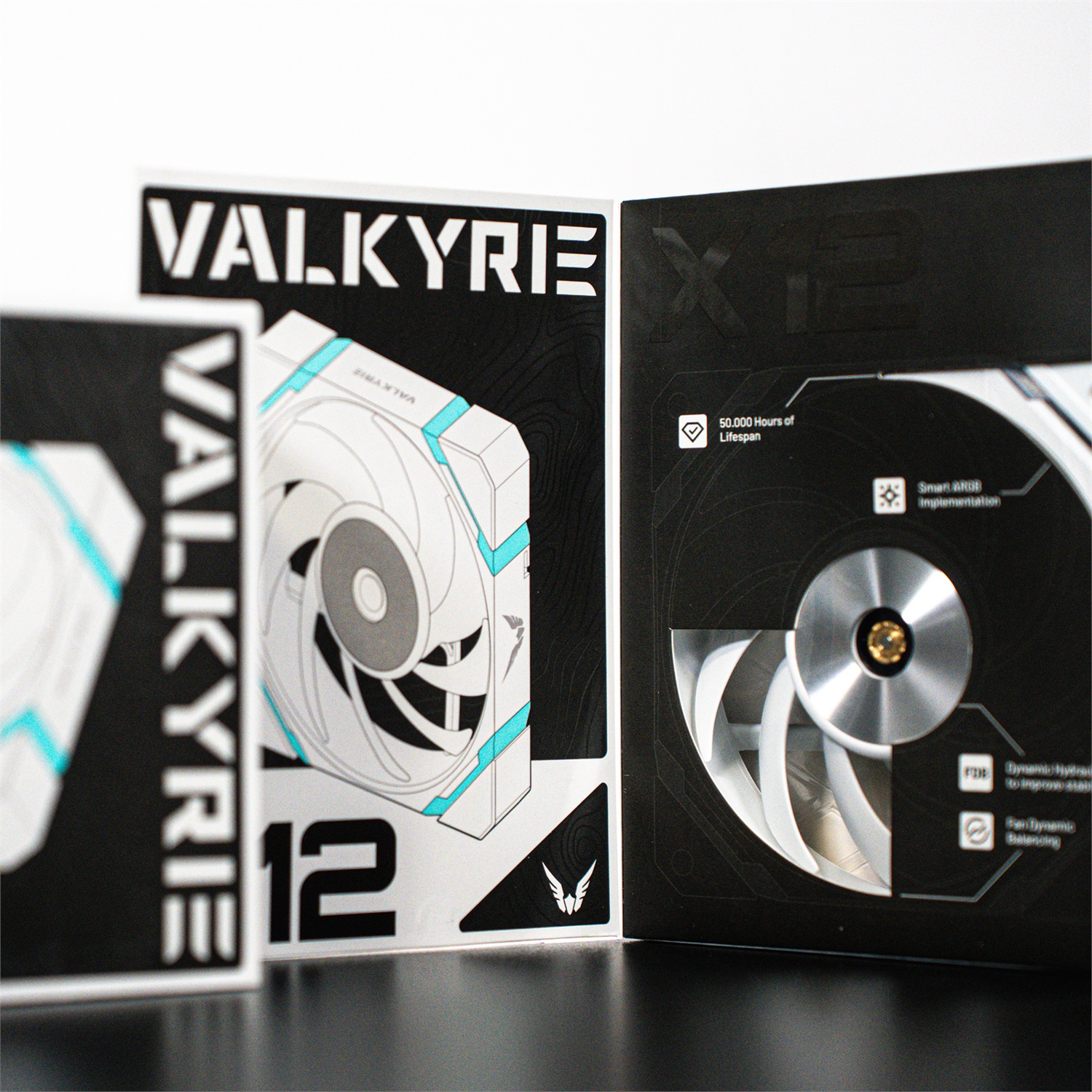 Valkyrie VK-FANX12FW Ventilatore per Computer - Flusso d'aria 80 pdc/min, Colore Nero, Viti Incluse