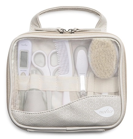 Nuvita 1147 Beauty Set per Neonato - Kit Completo con Termometro Digitale, Spazzola, Forbicine, Tagliaunghie e Astuccio da Viaggio