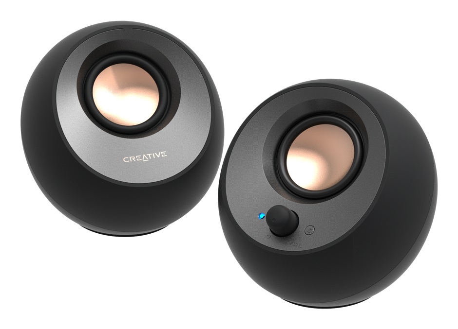 Creative Labs Pebble V3 Nero - Altoparlanti da scrivania 2.0, Bluetooth 5.0, 8W RMS, Con cavo e senza cavo