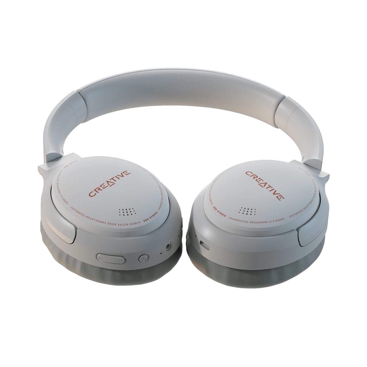 Creative Zen Hybrid Cuffie Over-Ear Wireless con Cancellazione Attiva del Rumore, Modalità Ambient, Bluetooth 5.0, Microfono Integrato - Bianco