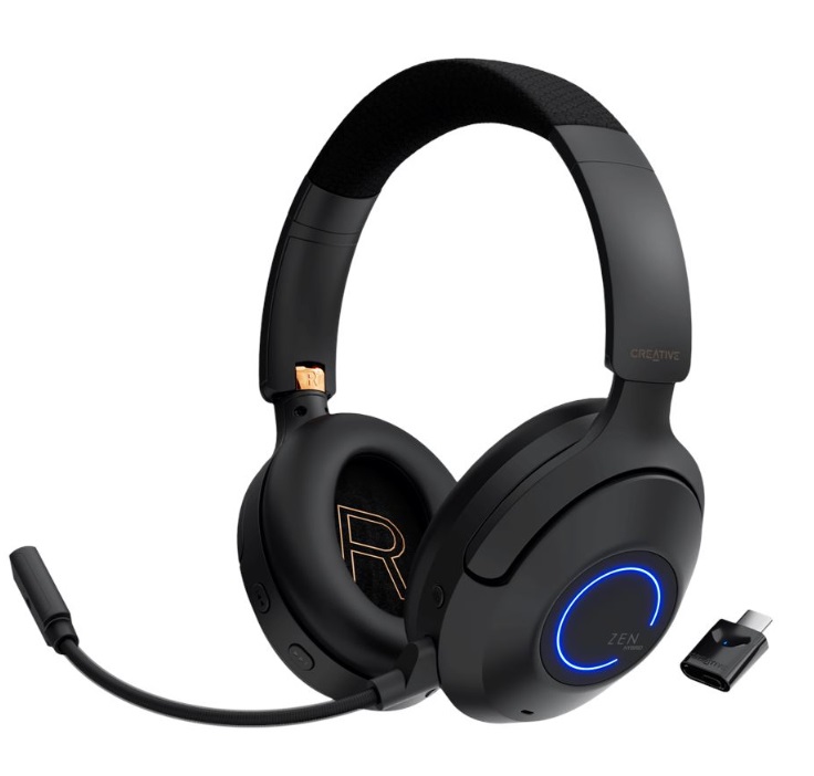 Creative Labs Zen Hybrid Pro Classic - Cuffie da Gaming Wireless Bluetooth con Cancellazione Attiva del Rumore, USB-C, Nero
