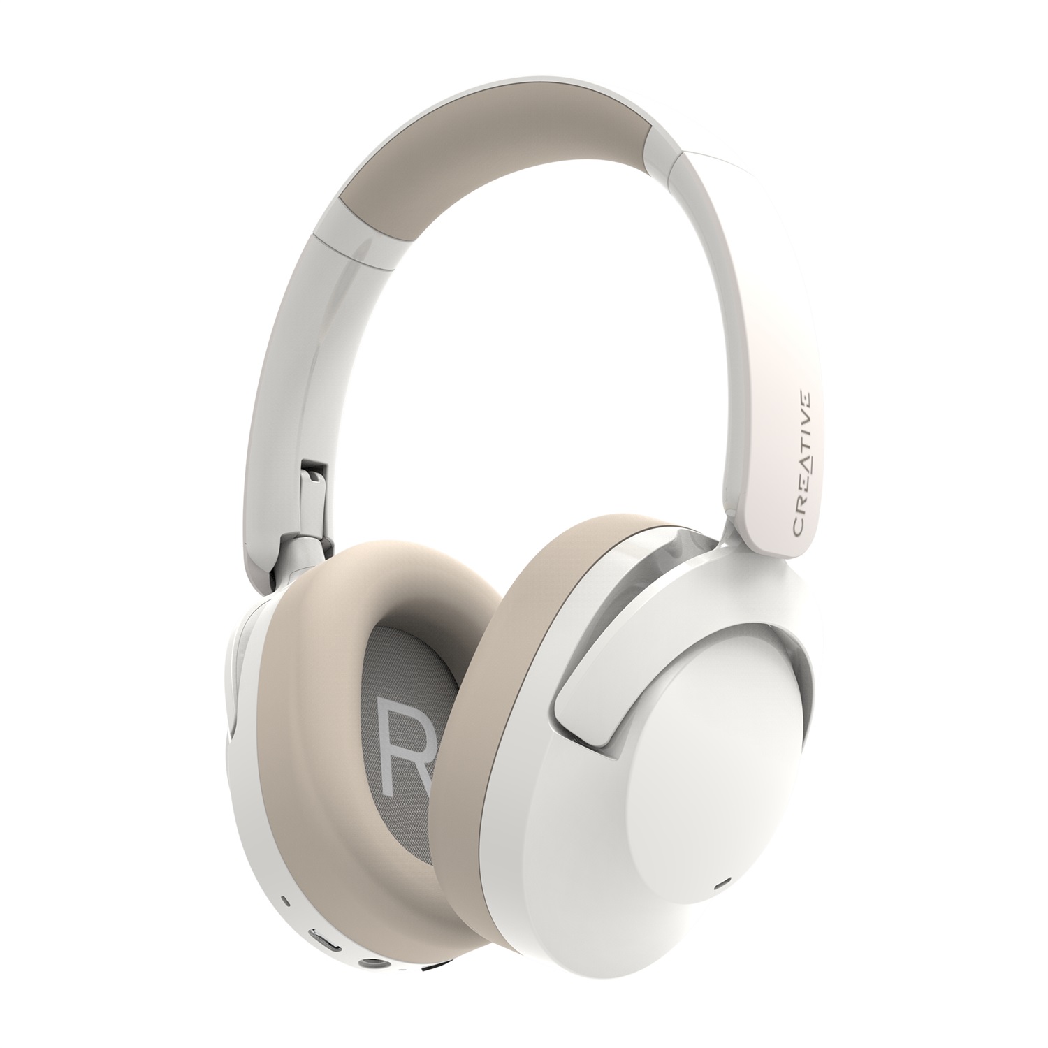 Creative Labs Zen Hybrid 2 Cuffie Over-ear Bluetooth e USB-C con Cancellazione Attiva del Rumore, Modalità Ambiente, Fino a 67 Ore di Autonomia, Crema