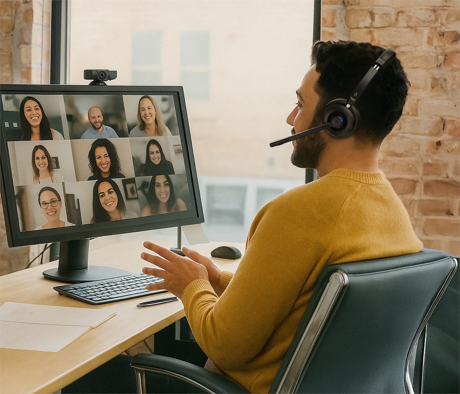 Creative Chat Wireless - Cuffie on-ear Bluetooth con microfono a braccio e cancellazione del rumore