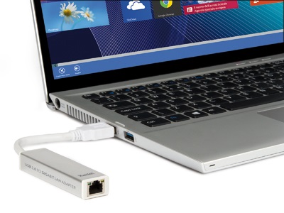 Hamlet Adattatore USB 3.0 to Gigabit LAN - Velocità di trasferimento fino a 5 Gbps, Cablato, Ethernet 1000 Mbit/s, Colore Bianco