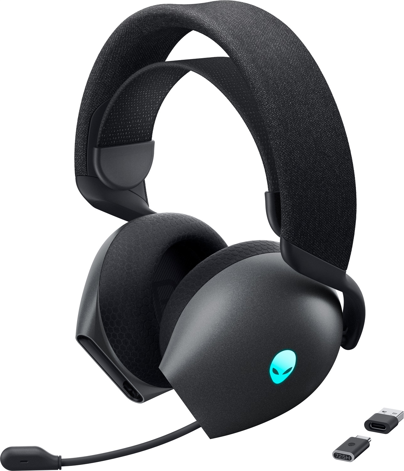 Alienware AW725H - Cuffia Gaming Tri-Mode Wireless con Microfono, USB tipo-C e Bluetooth, Nero