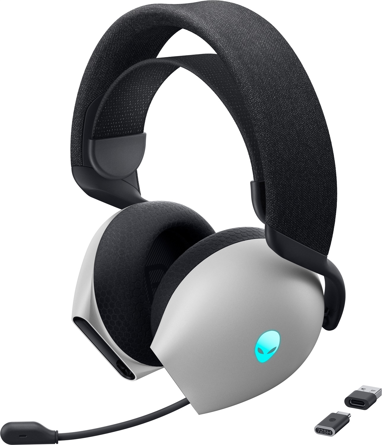 Alienware AW725H Auricolare Gaming Tri-Mode Wireless - Con cavo e Bluetooth, Frequenza 20-40000 Hz, Range Wireless 30 m, Colore Nero e Bianco