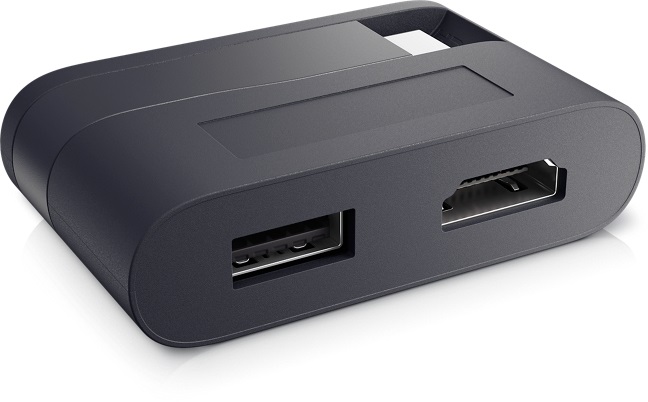 DELL DA20 - Adattatore USB tipo-C a HDMI e USB, Maschio/Femmina, Dritto, Nero