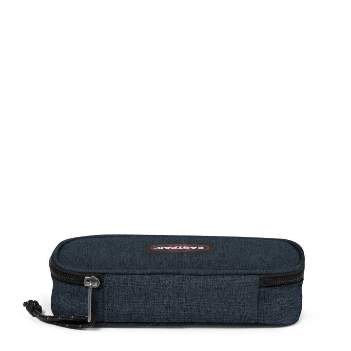 Eastpak Astuccio Oval Single Blu Denim - 100% Poliestere, Scomparto con Passanti per Penne, Dimensioni 5x22x9 cm