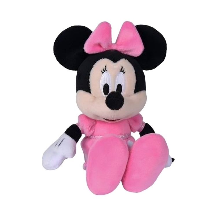 Simba - Peluche Originale Disney Minnie 20 cm, Abitino Rosa/Fucsia, Morbido e Adatto a Bambini da 0 Mesi