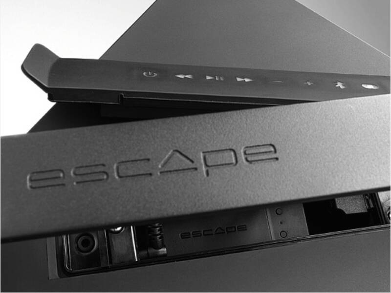 Escape P9 - Cassa Bluetooth portatile nera, resistente agli spruzzi d'acqua, 100W, 16 ore di autonomia
