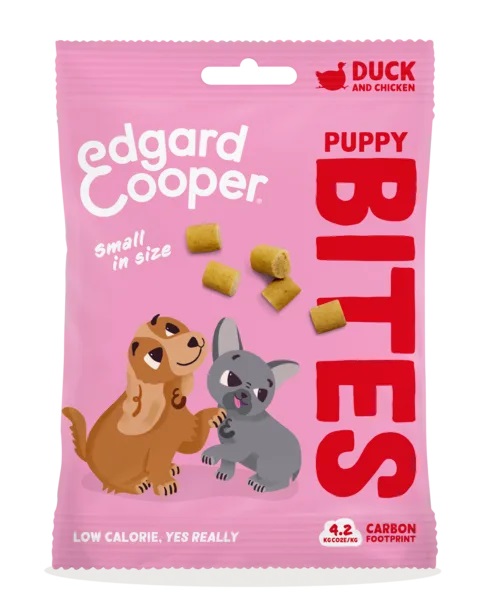 Edgard & Cooper Bites - Bocconcini Piccoli per Cuccioli con Anatra e Pollo - Snack Naturali Senza Cereali, 50 g