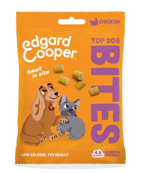Edgard & Cooper Bites - Bocconcini per Cani al Pollo, 50 g, Snack Naturali per Addestramento, Senza Cereali e a Basso Contenuto Calorico