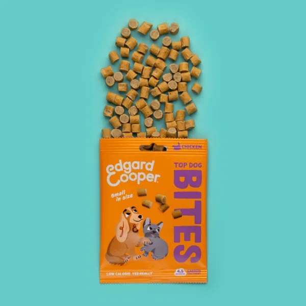 Edgard & Cooper Bites - Bocconcini per Cani al Pollo, 50 g, Snack Naturali per Addestramento, Senza Cereali e a Basso Contenuto Calorico