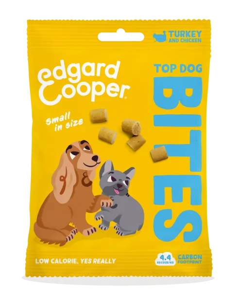 Edgard & Cooper Bites - Bocconcini Piccoli per Cani al Tacchino e Pollo, 50 g - Snack Naturali per Addestramento