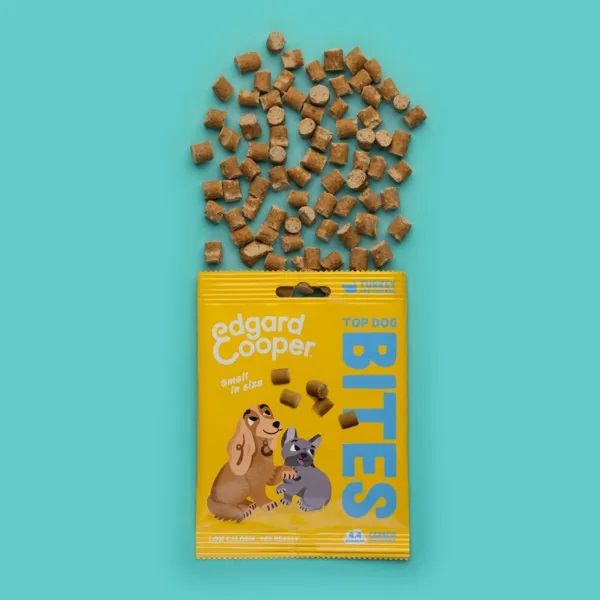 Edgard & Cooper Bites - Bocconcini Piccoli per Cani al Tacchino e Pollo, 50 g - Snack Naturali per Addestramento