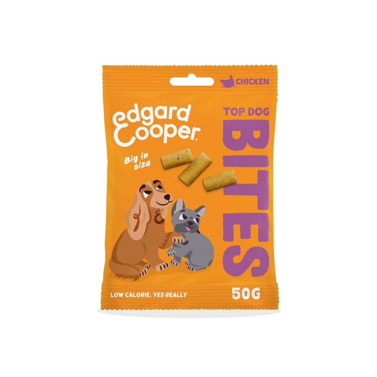 Edgard & Cooper Bites - Bocconcini Grandi di Pollo per Cani - Snack Naturali per Addestramento - 50 g