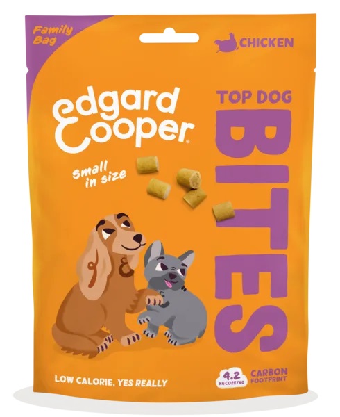 Edgard & Cooper Bites - Bocconcini Piccoli di Pollo con Mirtilli, Snack Naturali per Cani, 120 g