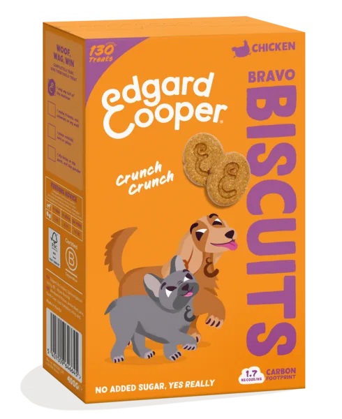 Edgard & Cooper Biscotti per Cani al Pollo e Mirtilli - 400 g, Senza Cereali e Senza Zuccheri Aggiunti