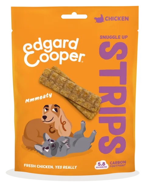 Edgard & Cooper Striscette Snack per Cani al Pollo - 75 g - Snack Sano e Gustoso per Cani di Tutte le Età