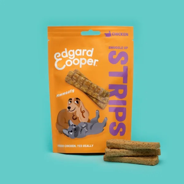 Edgard & Cooper Striscette Snack per Cani al Pollo - 75 g - Snack Sano e Gustoso per Cani di Tutte le Età