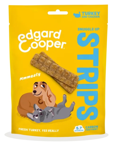 Edgard & Cooper Striscette Snack per Cani - Pollo e Tacchino - 75 g - Senza Cereali e Aromi Artificiali