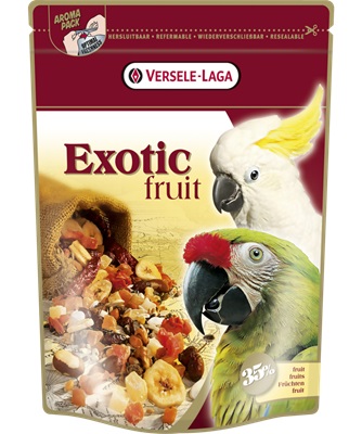 Versele-Laga Exotic Fruit - Cibo per Pappagalli 600 g con Frutta Esotica, Semi e Cereali - Contiene Papaya, Ananas e Albicocche