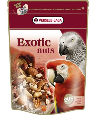 Versele-Laga Exotic Nuts - Cibo per Pappagalli Grandi 750 g con Noci e Frutta Secca