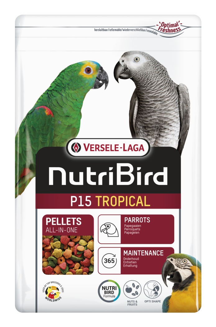 Versele-Laga Nutribird P15 Tropical 1 kg - Mangime Completo Estruso per Pappagalli con Frutta e Noci