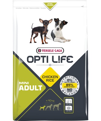 Versele-Laga Opti Life Adult Mini 2,5 kg - Alimento completo per cani di piccola taglia con pollo e riso, senza glutine e senza additivi chimici