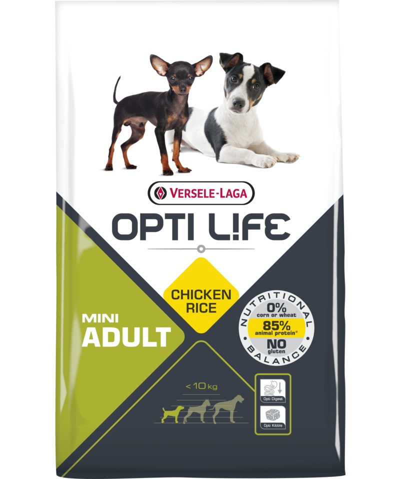 Versele-Laga Opti Life Adult Mini Cibo Secco per Cani di Piccola Taglia con Pollo e Riso - 7,5 kg
