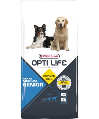 Versele-Laga Opti Life Senior Medium & Maxi Cibo Secco per Cani Anziani con Pollo e Riso - 12,5 kg