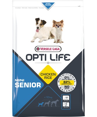 Versele-Laga Opti Life Senior Mini Crocchette per Cani Anziani di Piccola Taglia con Pollo e Riso - 7,5 kg - Senza Glutine e Ipoallergenico