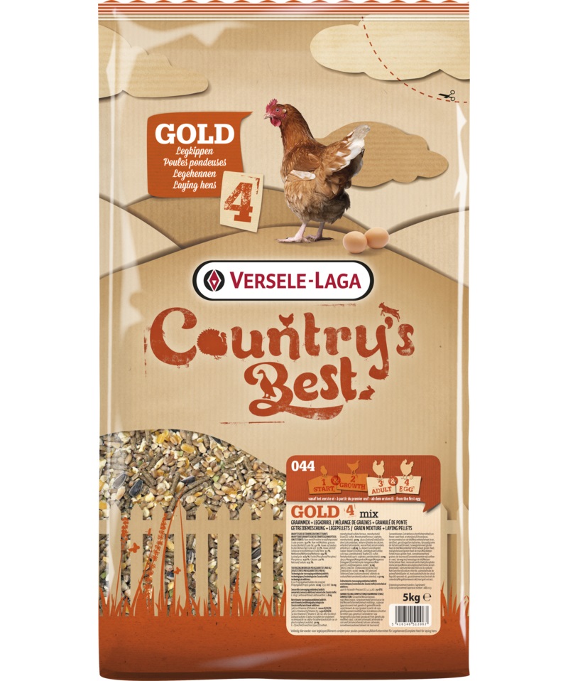 Versele-Laga Country's Best Gold 4 - Alimento Completo per Polli Ruspanti, 20 kg, con Vitamine e Minerali