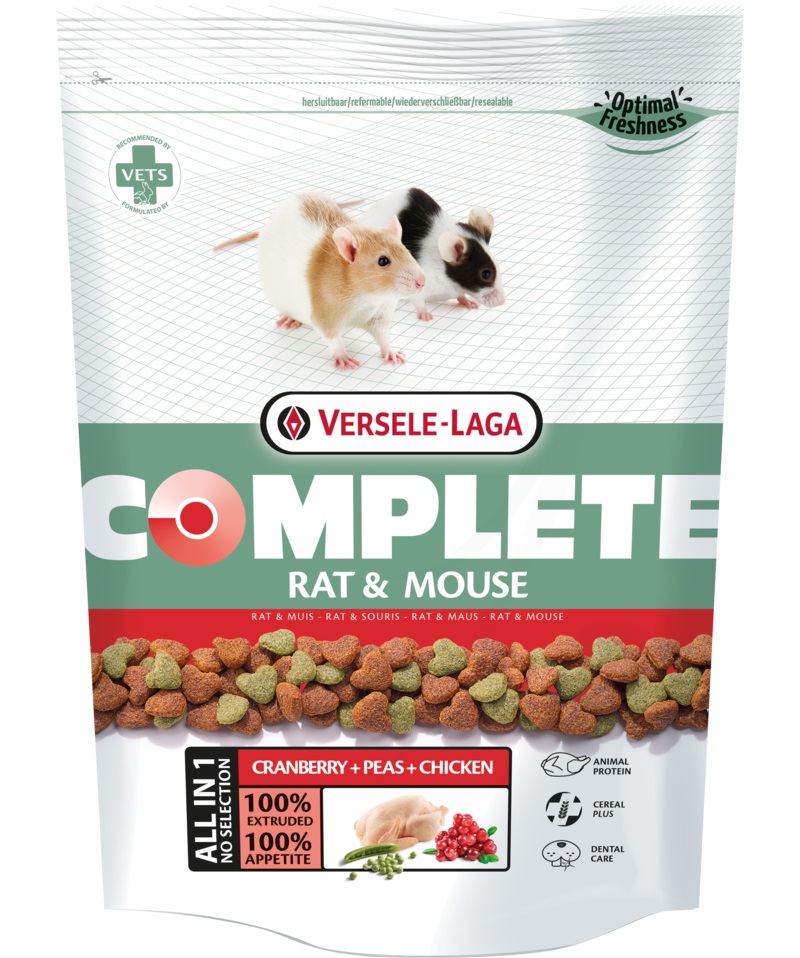 Versele-Laga Complete Rat & Mouse 2 kg - Alimento completo per topi e ratti con proteine animali e yucca