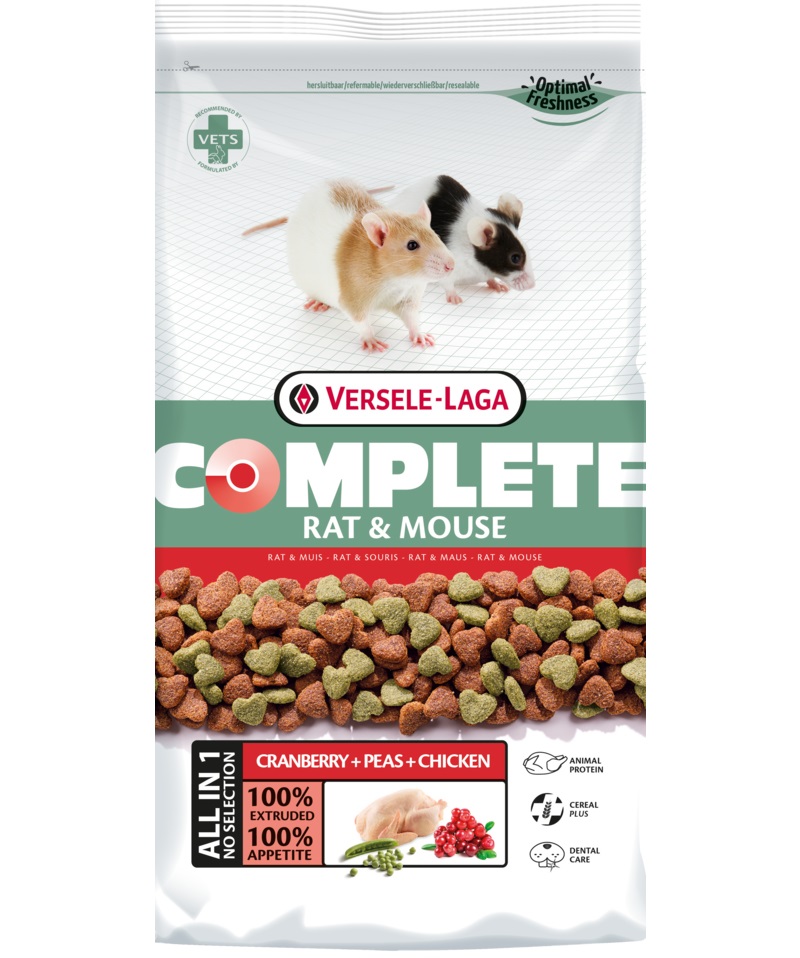 Versele-Laga Complete Rat & Mouse 2 kg - Alimento completo per topi e ratti con proteine animali e yucca
