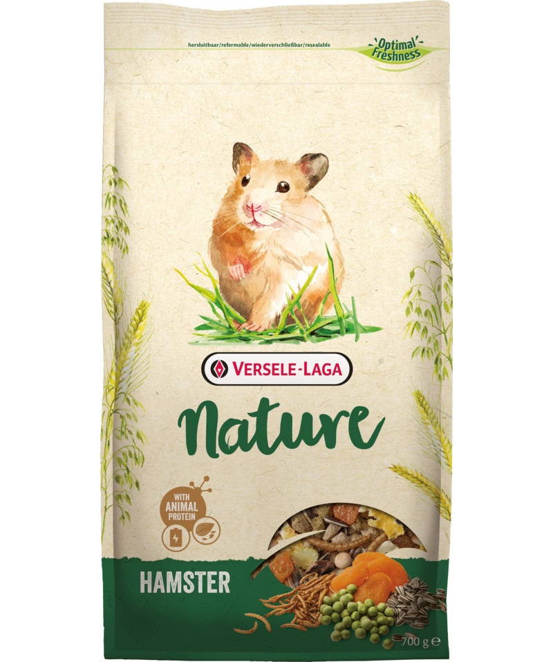 Versele-Laga Hamster Nature - Alimento Completo per Criceti 700 g con Cereali, Frutta a Guscio e Camole della Farina