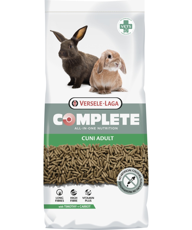 Versele-Laga Cuni Adult Complete - Mangime estruso completo per conigli adulti, 8 kg, ricco di fibre e vitamine