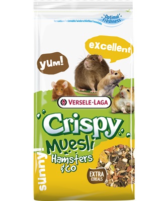 Versele-Laga Crispy Müsli per Criceti e Roditori - 2,75 kg, Ricco di Proteine con Cereali, Verdure e Noci