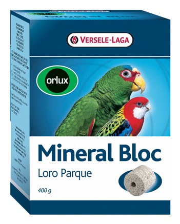 Versele-Laga Mineral Bloc Loro Parque 400 g - Pietra da Beccare per Parrocchetti e Pappagalli, Ricca di Minerali e Oligoelementi