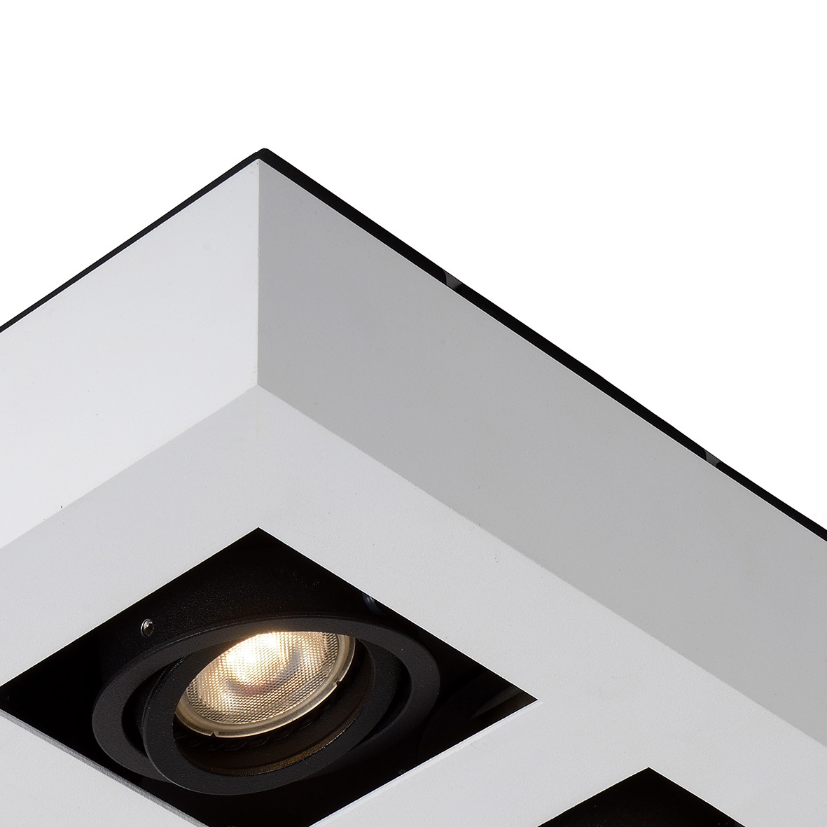 Lucide XIRAX Lampada a Soffitto 4 Luci GU10 in Alluminio Dimmerabile Bianco/Nero
