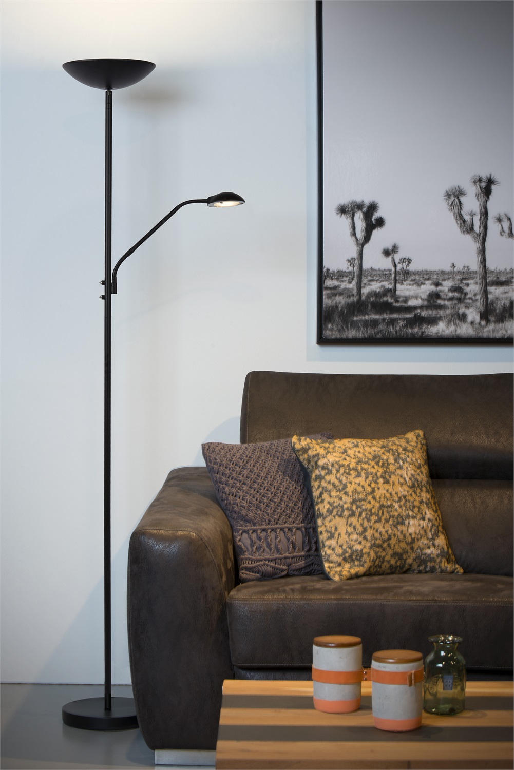 Lucide ZENITH Proiettore a Soffitto LED Dimmerabile con Braccio Lampada da Lettura Flessibile in Metallo