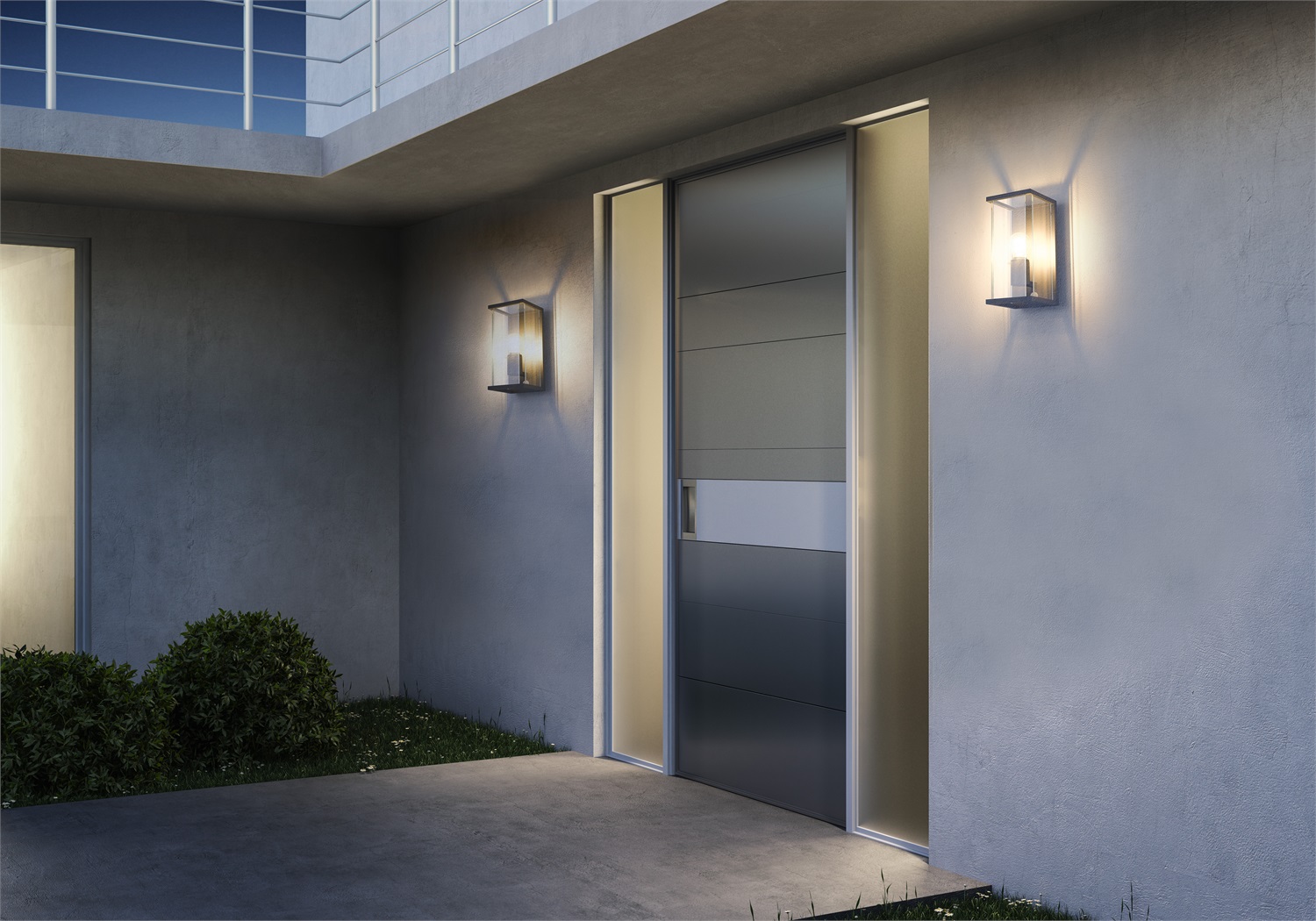 Lucide Claire - Lampada da parete esterna IP54 con sensore di movimento, E27, 15W, Nero e Vetro