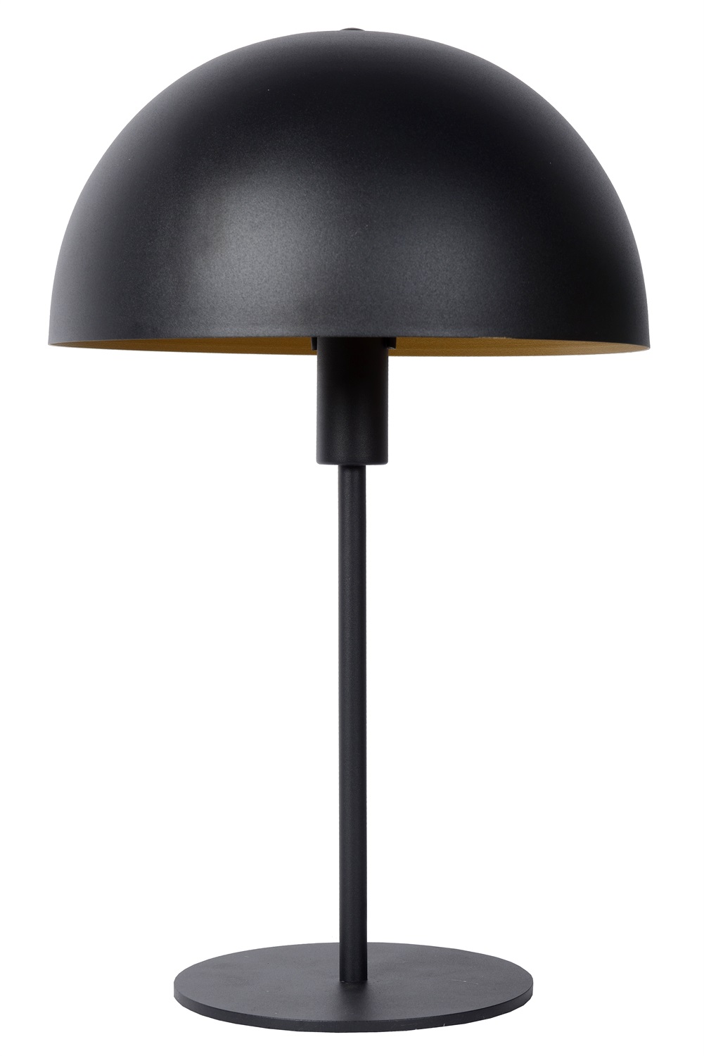 Lucide SIEMON - Lampada da tavolo in acciaio Ø 25 cm, 1 luce E14, compatibile LED, interruttore On/Off
